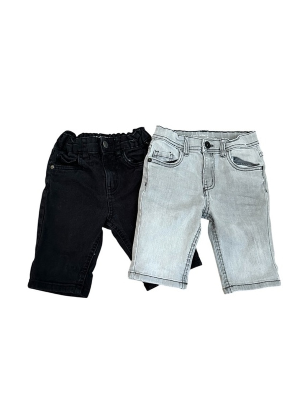 Primark Kids Denim Shorts Pack - Black & Light Gray